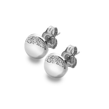 Sterling silver Lluna Disc Stud Earrings