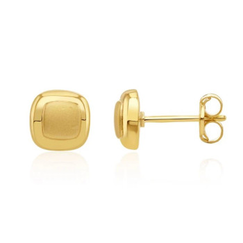9ct Gold Two Tone Yellow Square stud earrings