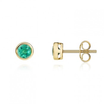 9ct Gold Emerald Solitaire stud earrings