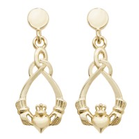 9ct Gold Claddagh Drop earrings