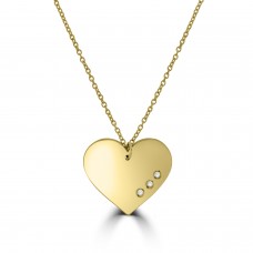 9ct Gold Heart Disc Pendant Chain