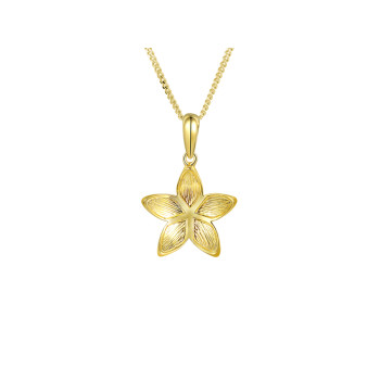 9ct Gold Concave Flower Pendant