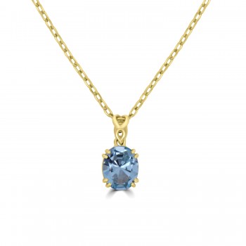9ct Gold Oval Blue Topaz pendant