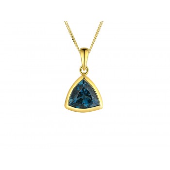 9ct Yellow Gold London Blue Topaz Pendant