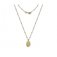 9ct Gold Oval Pendant Bead Chain
