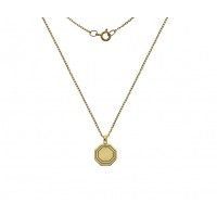 9ct Gold Octagon Disc Pendant Chain