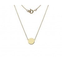 9ct Gold Disc Station Pendant Chain