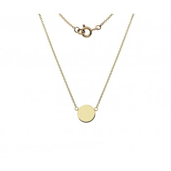 9ct Gold Disc Station Pendant Chain