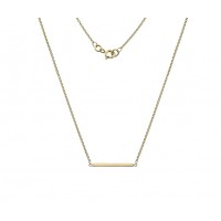 9ct Gold Square Bar Pendant chain Necklet
