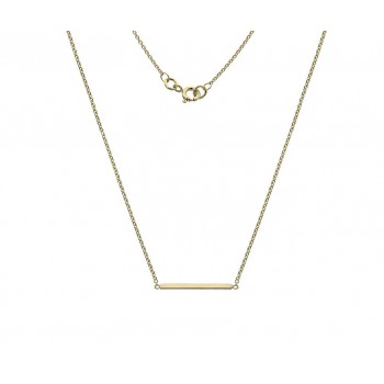 9ct Gold Square Bar Pendant chain Necklet