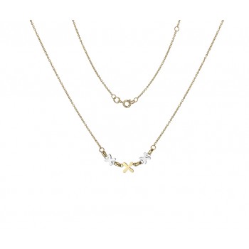 9ct Two Tone Gold Three Kisses Necklet chain