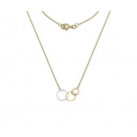 9ct Gold Three-tone Ringed Necklet