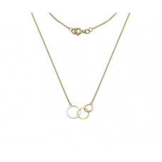 9ct Gold Three-tone Ringed Necklet