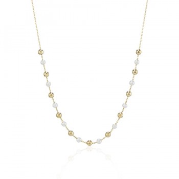 9ct Gold Pearl and Bead Necklet chain