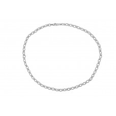 9ct White Gold Oval & Knot 18
