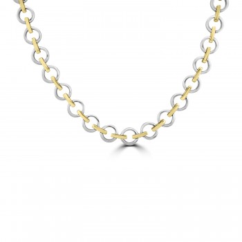 9ct Gold Two-tone Round and Bar Collar