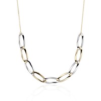 9ct Gold Two Tone Oval Half Necklet