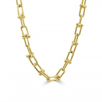 9ct Gold Stirrup Link Necklet Chain