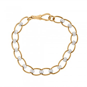 9ct Rose & White Gold Rollerball Bracelet
