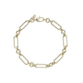 9ct Gold Round and Rectangular link bracelet
