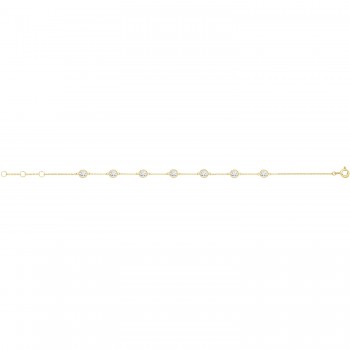 9ct Gold Bezel Station Bracelet