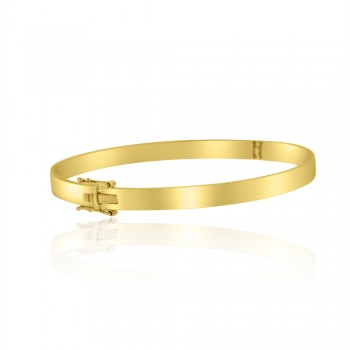9ct Yellow Gold Hinged Flat 5mm Bangle