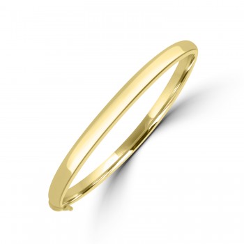 9ct Gold D-shaped Hinged Bangle