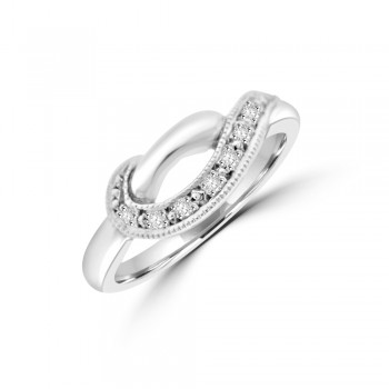 9ct White Gold Diamond Crossover Dress Ring