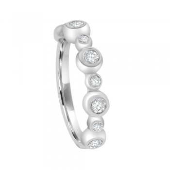 9ct White Gold 9-stone Cubic Zirconia Bubble Ring