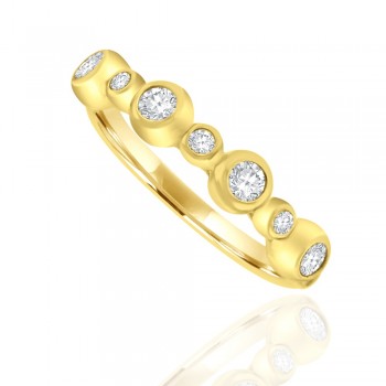 9ct Yellow Gold Cubic Zirconia Bubble Ring