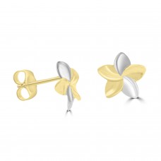 9ct Gold Two-Tone Petal stud earrings