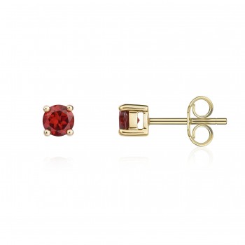 9ct Gold Garnet Solitaire stud earrings