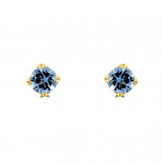 9ct Gold Blue Topaz round stud earrings