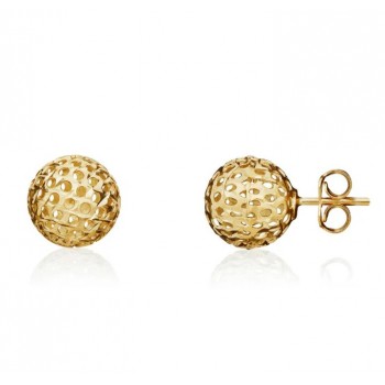 9ct Gold Pierced Bead stud earrings
