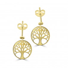 9ct Gold Tree of Life Drop Earrings