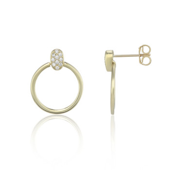9ct Gold Circle Drop Earrings