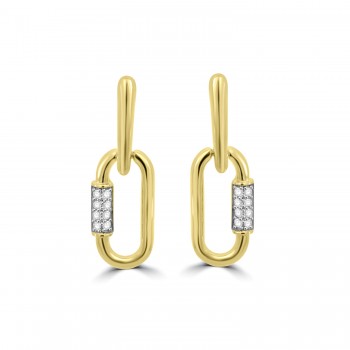 9ct Gold Paperlink Lock drop earrings