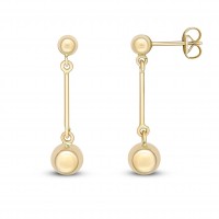 9ct Gold Beaded Bar Drop earrings