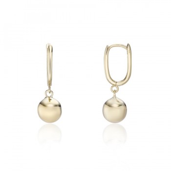 9ct Gold Huggy Bead Dropper Earrings