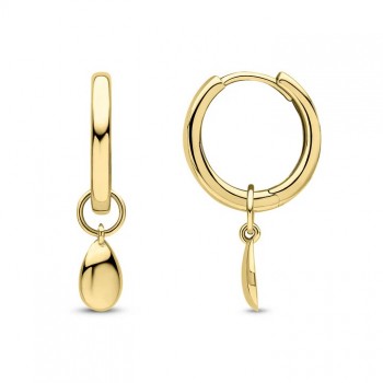 9ct Gold Hoop Earring with Pear Droppers