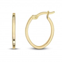 9ct Gold Oval Creole Hoop earrings