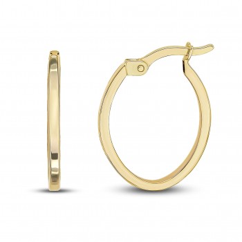 9ct Gold Oval Creole Hoop earrings