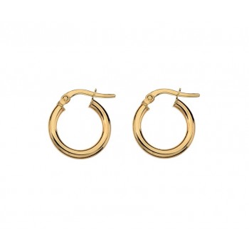 9ct Gold Creole plain hoop earrings