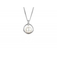 Sterling silver Pearl Circle pendant chain