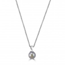 9ct White Gold Grey Freshwater Pearl Pendant