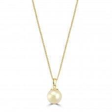 9ct Gold White Freshwater 9-9.5mm Pearl Pendant