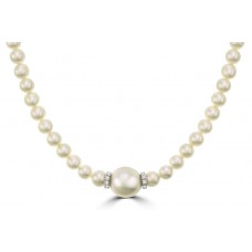 Natural Cultured South Sea Pearl & Diamond Necklet
