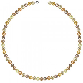 Sterling silver Multi-Tone Freshwater Pearl strand necklet