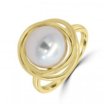 9ct Gold Freshwater Cultured Pearl Eclipse ring