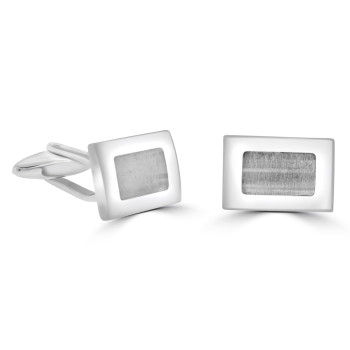 Stainless Steel Two Tone rectangular Cufflinks